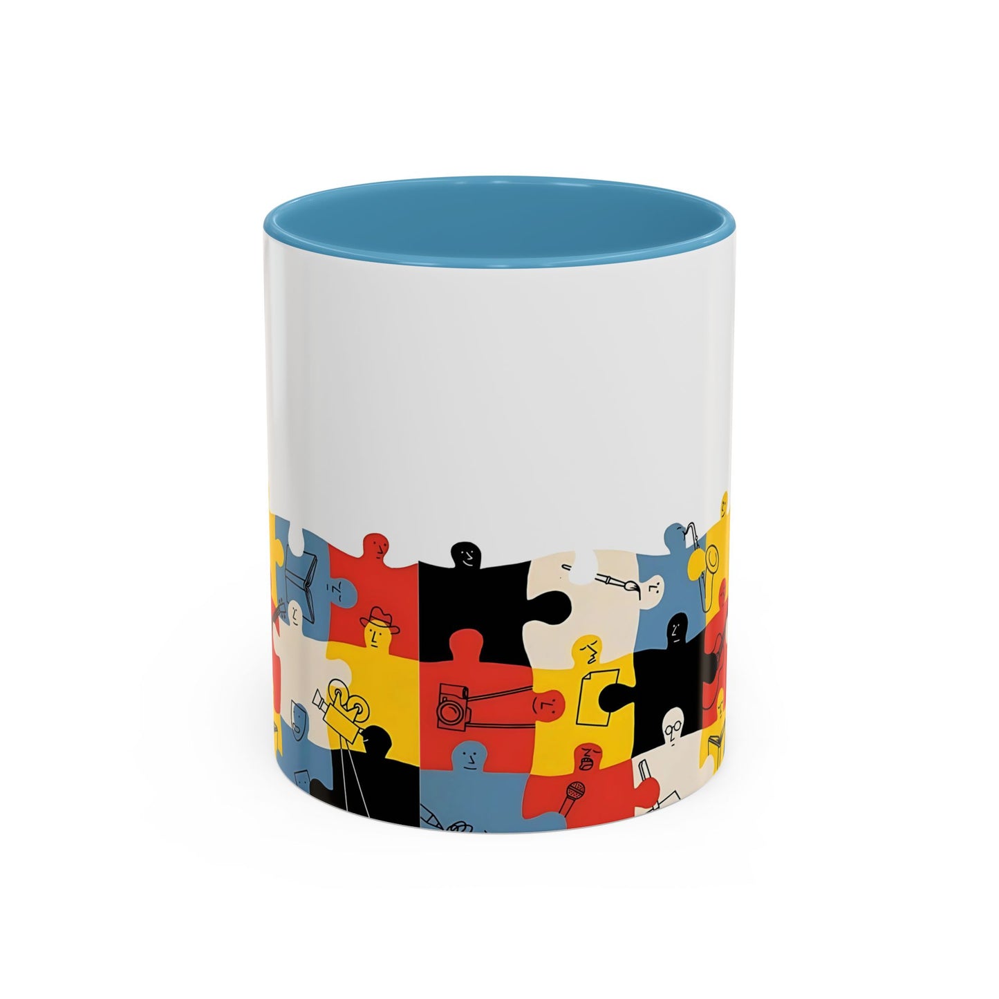 Music Puzzle Art Mug Design - Accent Coffee Mug (11, 15oz)