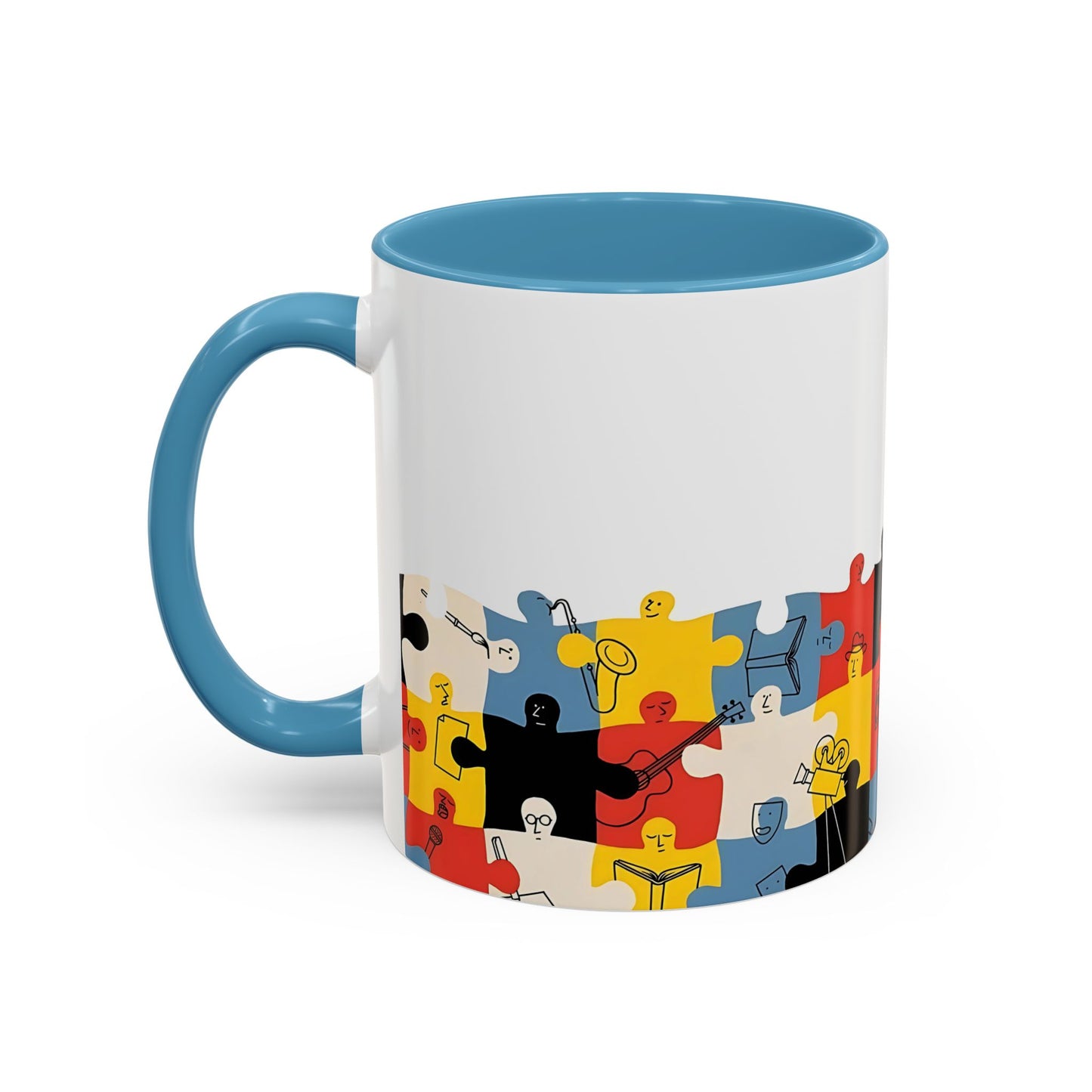 Music Puzzle Art Mug Design - Accent Coffee Mug (11, 15oz)