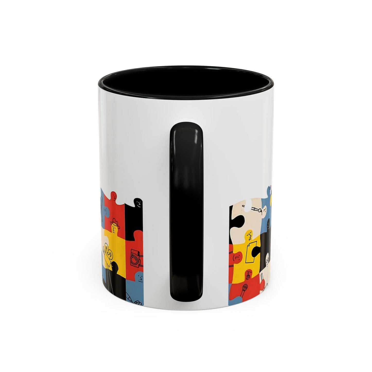 Music Puzzle Art Mug Design - Accent Coffee Mug (11, 15oz)