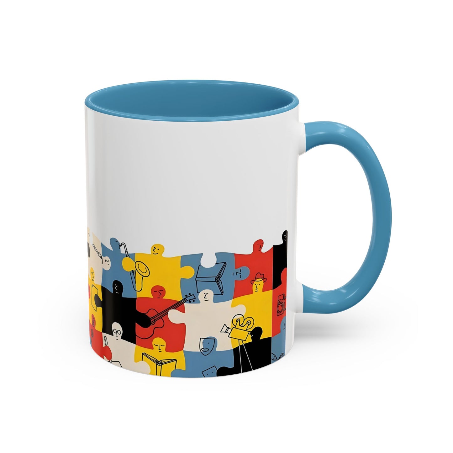 Music Puzzle Art Mug Design - Accent Coffee Mug (11, 15oz)