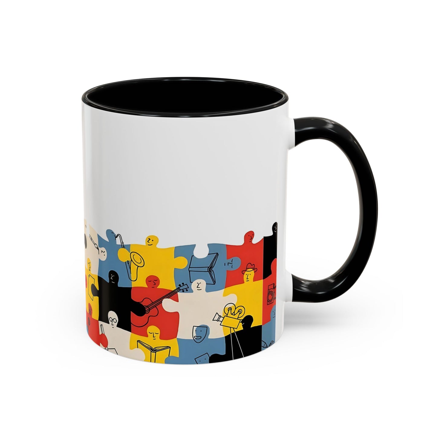 Music Puzzle Art Mug Design - Accent Coffee Mug (11, 15oz)