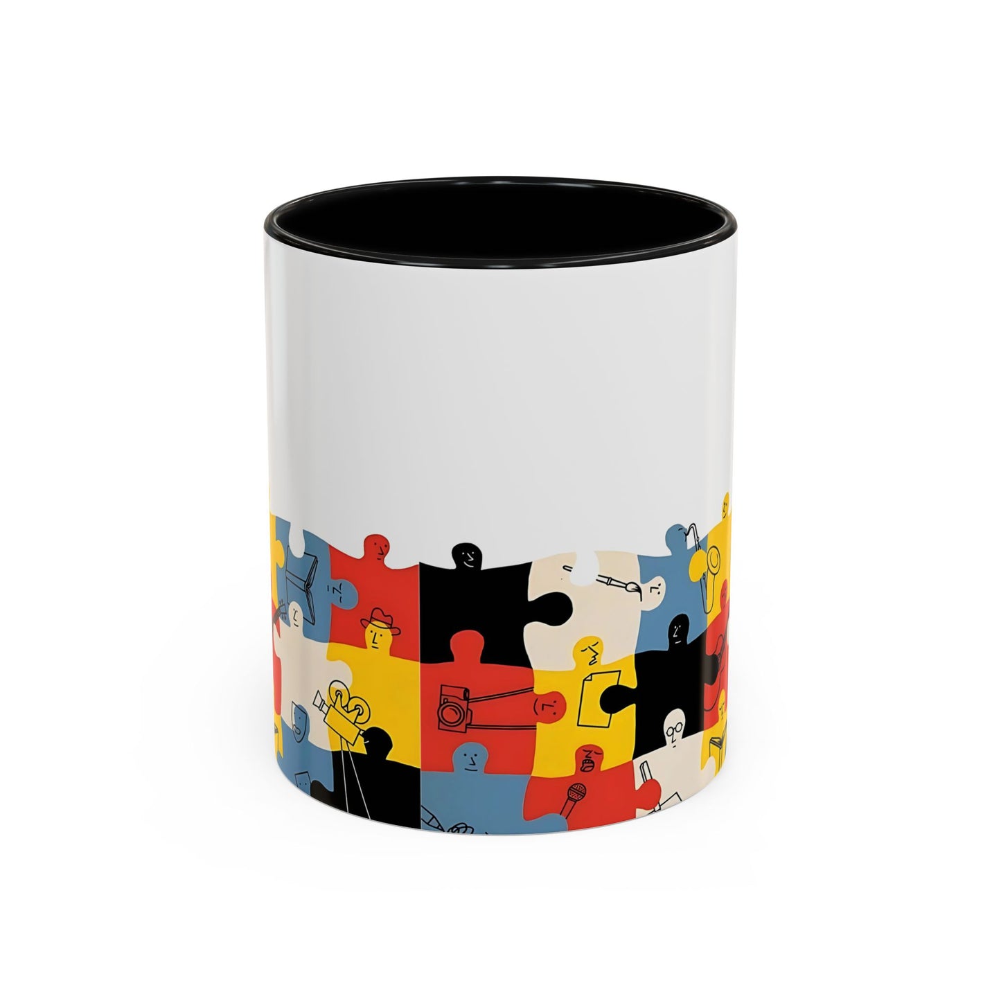 Music Puzzle Art Mug Design - Accent Coffee Mug (11, 15oz)