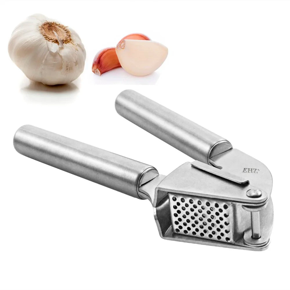 Garlic Press – Stainless Steel Manual Crusher for Garlic, Ginger & Vegetables