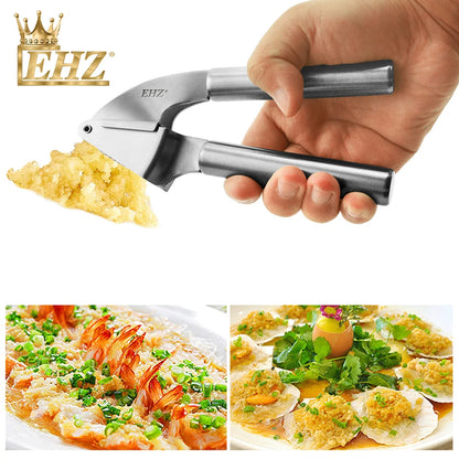 Garlic Press – Stainless Steel Manual Crusher for Garlic, Ginger & Vegetables