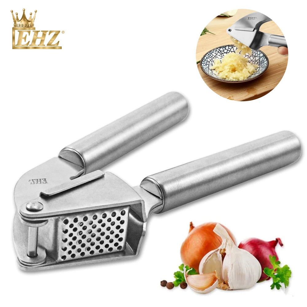 Garlic Press – Stainless Steel Manual Crusher for Garlic, Ginger & Vegetables