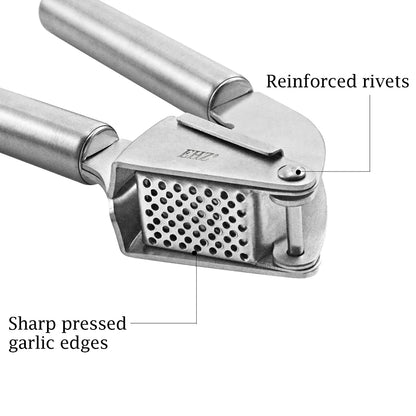 Garlic Press – Stainless Steel Manual Crusher for Garlic, Ginger & Vegetables