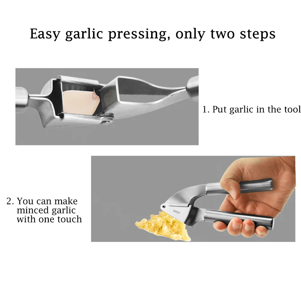 Garlic Press – Stainless Steel Manual Crusher for Garlic, Ginger & Vegetables