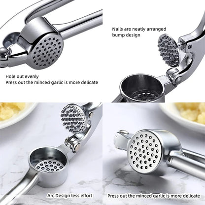 LMETJMA Premium Garlic Press Stainless Steel Garlic Mincer Garlic Crusher Easy to Squeeze and Clean Kitchen Tools JT202 Xerxes Eagles