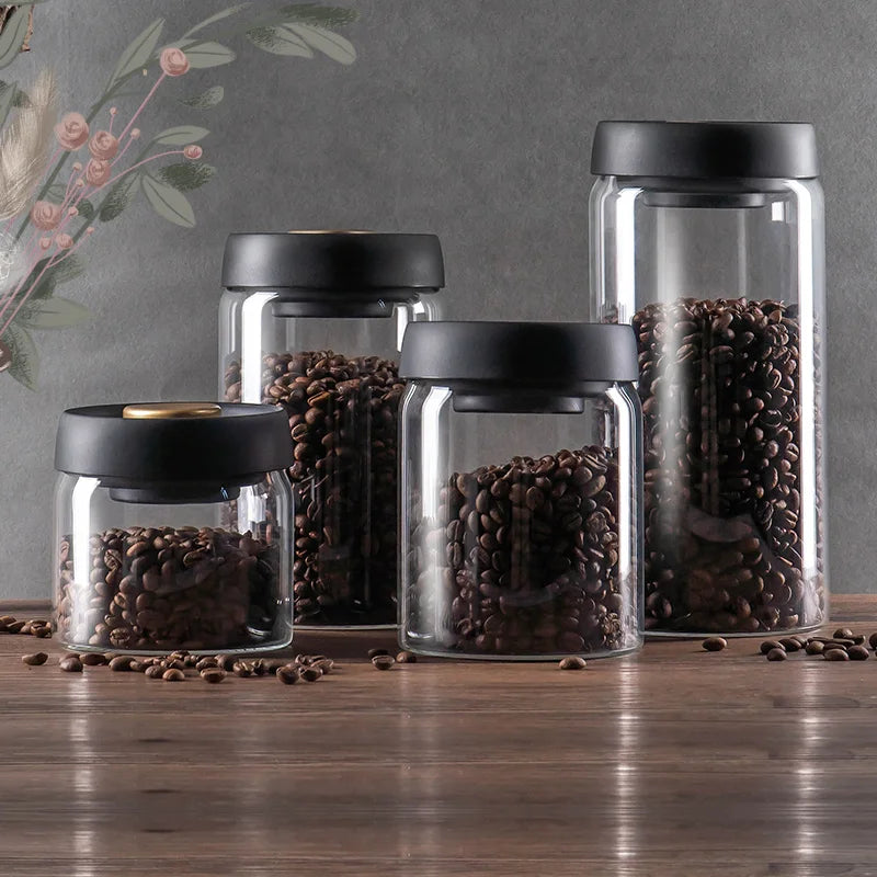 GIANXI Vacuum Sealed Jug Coffee Beans Glass Airtight Canister Food Grains Candy Keep Fresh Storage Jar Kitchen Accessories Xerxes Eagles