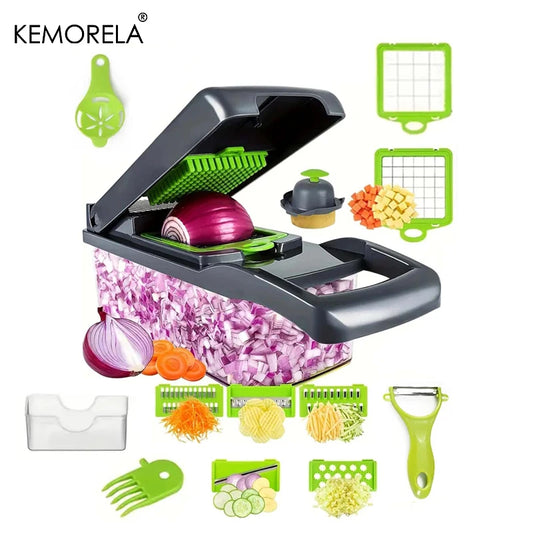 14/16 in 1 Multifunctional Vegetable Chopper Onion Chopper Handle Food Grate Food Chopper Kitchen Vegetable Slicer Dicer Cut Xerxes Eagles