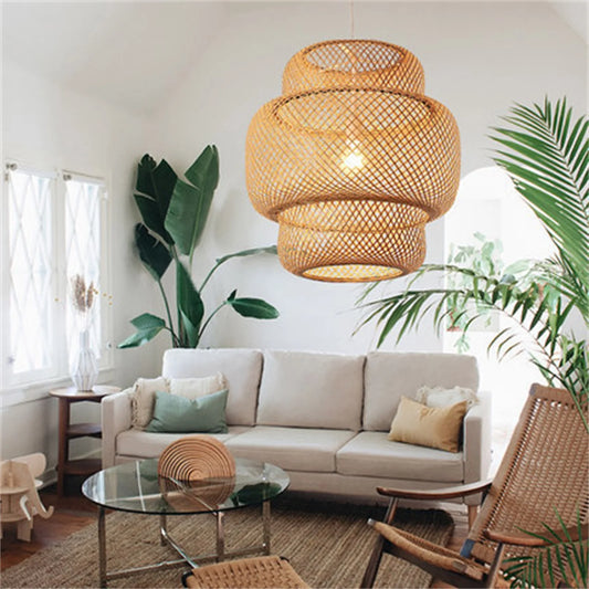 Modern Hand-Woven Bamboo Chandelier for Dining Room or Bedroom Xerxes Eagles