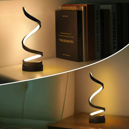 Table Lamps for Living Room,Modern Spiral Dimmable LED Table Lamp, Small Bedside Lamps, Nightstand Lamp for Bedroom Office Home Xerxes Eagles