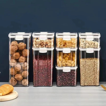 Sealed plastic food storage box cereal candy Dried jars with lid fridge storage.